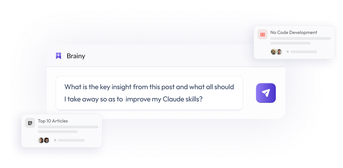 Bookmarx chat: asking Brainy for the key insight from a saved post